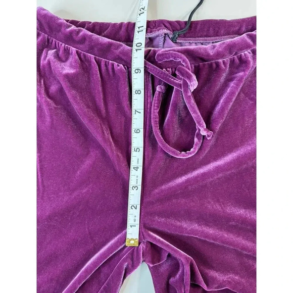 Chaser Women’s Wide Leg Velvet Pants Size Small Purple Drawstring Lounge Cozy - Picture 5 of 11